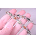 (pb6) AMBER Orange Green Poland 925 Sterling SILVER tennis link 7&quot; long ... - $1,648.46 MXN