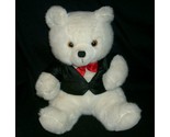 9&quot; VINTAGE 1987 APPLAUSE WHITE FIRST CLASS TEDDY BEAR STUFFED ANIMAL PLU... - $23.75