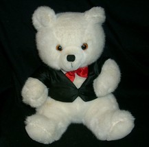 9&quot; Vintage 1987 Applause White First Class Teddy Bear Stuffed Animal Plush Toy - £18.65 GBP