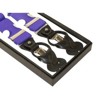 ELEGANT Suspenders Clip on and Button Option for Slacks or Suit Pants Purple image 3