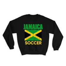Jamaica : Gift Sweatshirt Distressed Flag Soccer Football Team Jamaican Country - £22.80 GBP