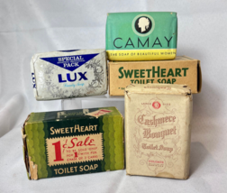Vtg Soap Bars Sweetheart Colgate Camay Lux In Original Packages Toiletry Lot - £31.69 GBP