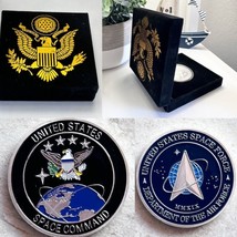United State Space Force Air Force Space Command Challenge Coin With Velvet Case - £15.49 GBP