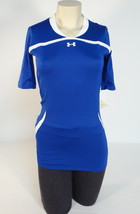 Under Armour Wicking Blue &amp; White Fitted Short Sleeve Athletic Shirt Wom... - $49.99