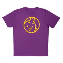 Tintin face purple T-shirt Official Moulinsart product New - £29.89 GBP