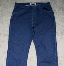 Wrangler Authentics Men&#39;s Size 36x34 High Rise Straight Blue Denim Jeans - £15.58 GBP
