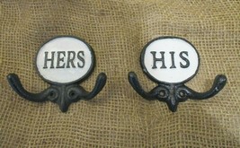 COAT HOOKS HIS AND HERS ENTRY WAY BATH TOWEL BATHROOM GARAGE ORGANIZATIO... - £13.30 GBP