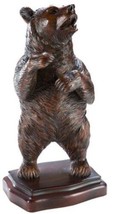 Sculpture MOUNTAIN Lodge Standing Bear Cherry Base Resin Hand-Cast Hand-Painted - £318.94 GBP