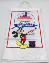 VTG 1985 Disneyland 30th Year White Plastic Shopping Bag Mickey Mouse 20&quot; x 12&quot; - £9.41 GBP