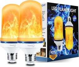 LED Flame Effect Light Bulb 4 Modes E26 Base Fire Light Bulbs with Gravity Senso - £19.90 GBP