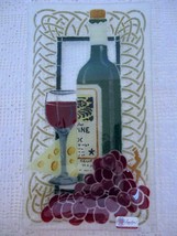 NWOB Peggy Karr Fused Art Glass Tray Wine Cheese Grapes 8 x 13.5 Signed Dated - £26.74 GBP