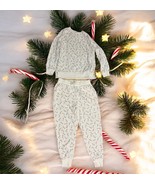 Colsie Lounge sweatsuit Set Womens Medium Top &amp; pants Candy Cane red gre... - $547.14 MXN