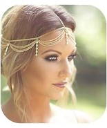 Gold Rhinestone Wedding Bridal Prom Bohemian Boho Grecian Head Chain Hai... - $24.79