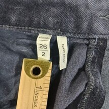 LOFT Corduroy Pants Women's Sz 26 (29×29) Blue Curvy Skinny Leg Pockets Stretch image 4