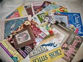 Lot 13 Cross Stitch Magazines Spring~Easter~Weddings 1980s &amp; 90s A Nice Variety! - £14.52 GBP