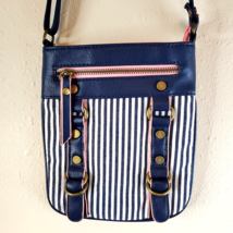 Charming Charlie Crossbody Purse Handbag Clutch Shoulder Bag Navy White Stripes - £10.87 GBP