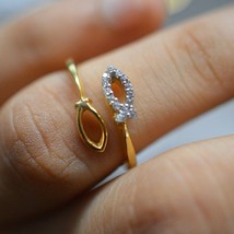 1Ct Round Cut Lab-Created Diamond Women Engagement Ring  14k Yellow Gold... - £107.26 GBP