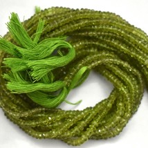 Natürlich Peridot 3.5-4mm Facettiert Rund Edelstein Lose Perlen Großhand... - £28.50 GBP