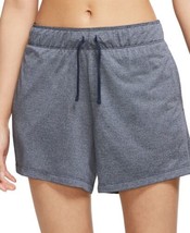 Nike Womens Foldover-Waistband Shorts color Obsidian/Htr/White Size S - $31.36