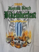 White Skulls Double sided 2006 Daytona Beach Biketoberfest Graphic T-Shi... - $32.99