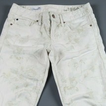 Women GAP 1969 Always Skinny Light Beige Floral Jeans Size 26 - $15.72