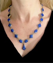 Lapis Riviere Antique Sterling native American Style Necklace - £631.69 GBP