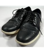 Cole Haan Men&#39;s Grand Tour Oxfords Wingtip Black Leather Size 9M C29413 - £23.78 GBP