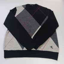 Express Design Studio Men's Pullover Sweater Black/Gray Crew Neck Merino Wool L image 12