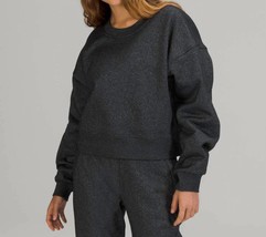 Lululemon perfectly oversized crop crew sweatshirt in Black Spark - size 2 - $78.21