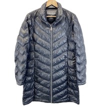 Calvin Klein Womens M Packable Down Quilted Puffer Jacket Full Zip Black Travel  - £77.23 GBP