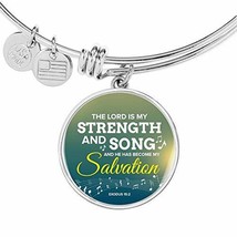 Express Your Love Gifts The Lord is My Strength and Song Scripture Circle Pendan - £22.91 GBP