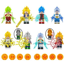 8Pcs Dragon Ball Super Minifigures Gogeta Cumber Vegeta IV Gotenks Mini Blocks - $21.29