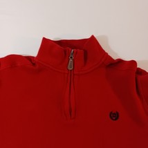Chaps Sweatshirt Men's XL (18-20) 1/4 Zip Red Cotton Pullover Long Sleeve Logo image 8