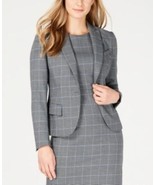 MSRP $149 Anne Klein Plaid Peak-Lapel Jacket, Size 0 - $92.07 CAD