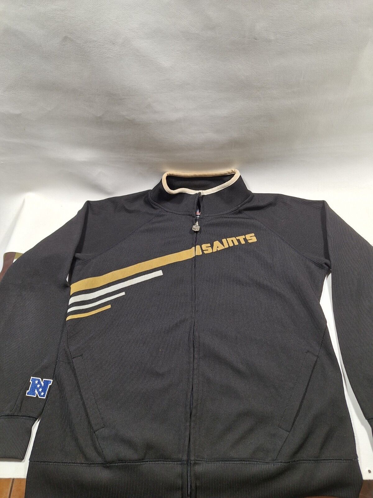 Primary image for New Orleans Saints Jacket Mens XL Black NFL Pro Line Full Zip Fleece Lined