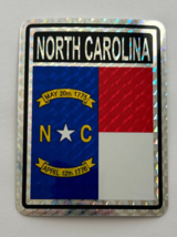 North Carolina Flag Reflective Decal Sticker 3&quot;x4&quot; Inches - £3.13 GBP