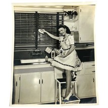 1940s Jay Florian Mitchell Model Photo Pretty Girl Dress Apron JNT Cleanamel - £22.49 GBP