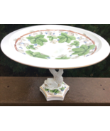 Westmoreland Charelton Decorated Milk Glass Dolphin Compote Large Size Rare - £66.49 GBP