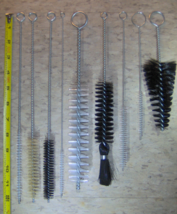 9 rOund NYLON BRUSH SET tube pipe glass bottle hose Harley bong Cleaning... - $30.46