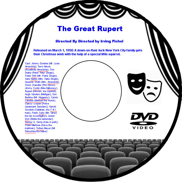 The Great Rupert 1950 DVD Film Comedy Jimmy Durante Terry Moore Tom Drake Frank