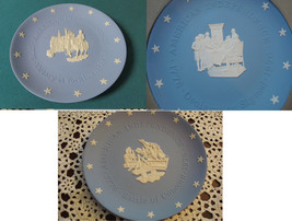 Wedgwood HISTORIC PLATES CONCORD AND YORKTOWN BATTLES - SIGNING OF DECLA... - $79.20