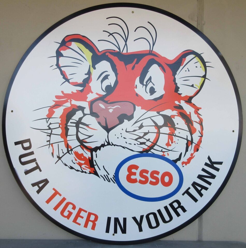 ESSO Tiger Round Metal Sign 42" diameter - £73.65 GBP
