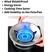Gas Stove Burner Wok Stand Support, Wind Shield Energy Saver, Heat Diffuser - $22.52