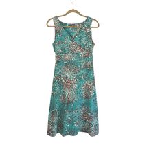 Eddie Bauer V-neck Sleveless Midi Dress Aqua Blue Sz S - $24.25