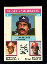 1976 Topps #197 Davey LOPES/JOE MORGAN/LOU Brock Exmt Nl Stolen Base Le *X106823 - £1.35 GBP