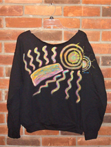 Hand Painted Abstract Art Raw Edge Off the Shoulder Sweatshirt Unisex Size M - £23.50 GBP