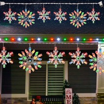 Christmas Snowflake Lights Outdoor,100 Count 8.5Ft Connectable Waterproo... - $45.99