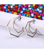 Via Saviene Aris Hoop Earrings in Rhodium Plated Brass Brand New With Tags - $86.63