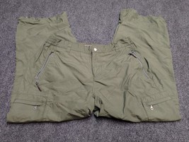 REI Pants Women 14 Petite Khaki Convertible Green Hiking Recreational Eq... - $37.12