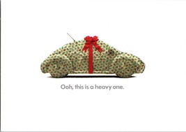 The New Volkswagen Beetle Gift Wrap in Red Bow Tie c1999 Vintage Postcard (CC7) - $8.48
